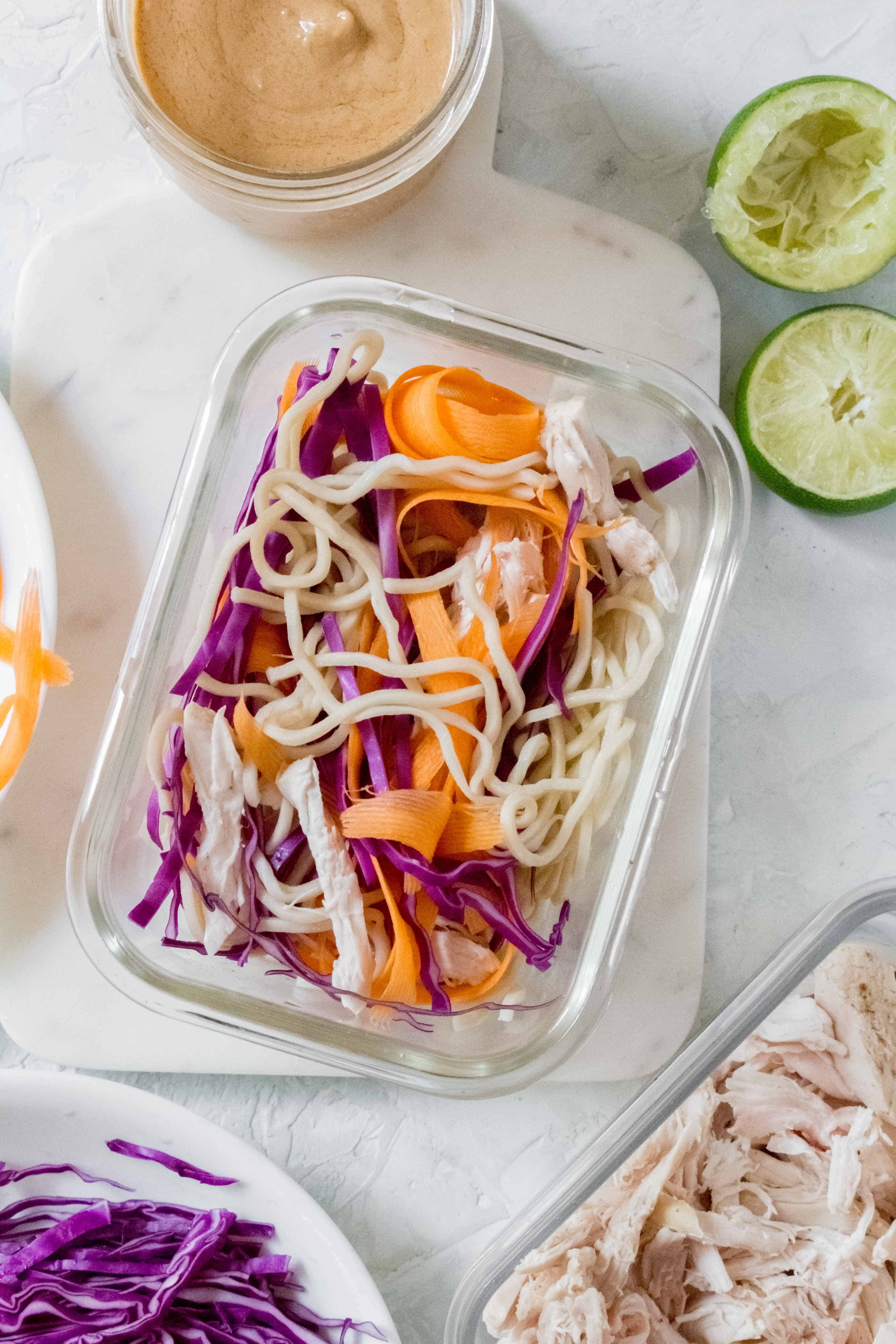 This Cold Chicken Peanut Lime Noodles is so easy to make, customizable, and is a great way to use up leftovers!