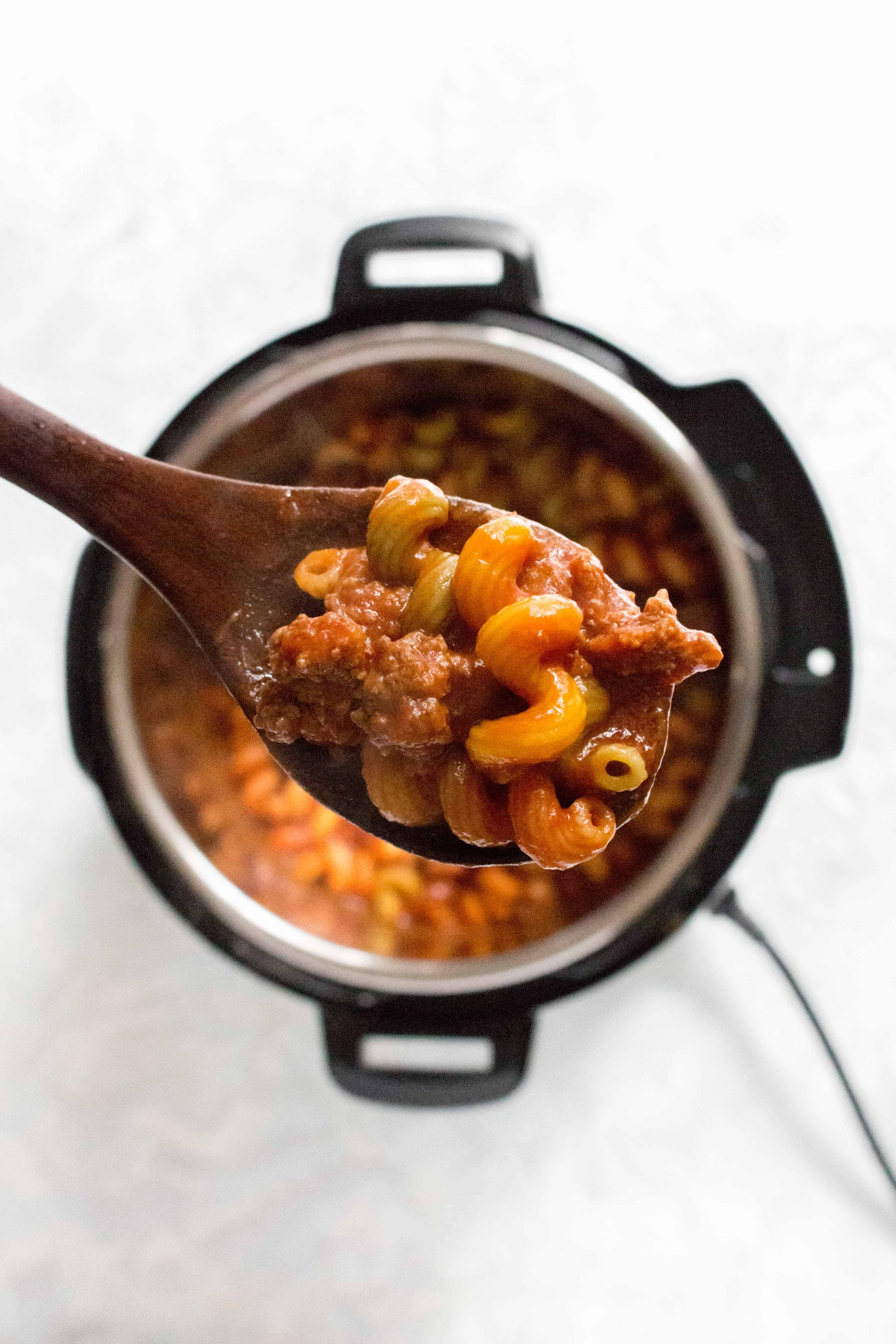 Ridiculously good, comforting, and delicious, this Instant Pot Beef and Pasta inspired by Beefaroni is going hit the spot!