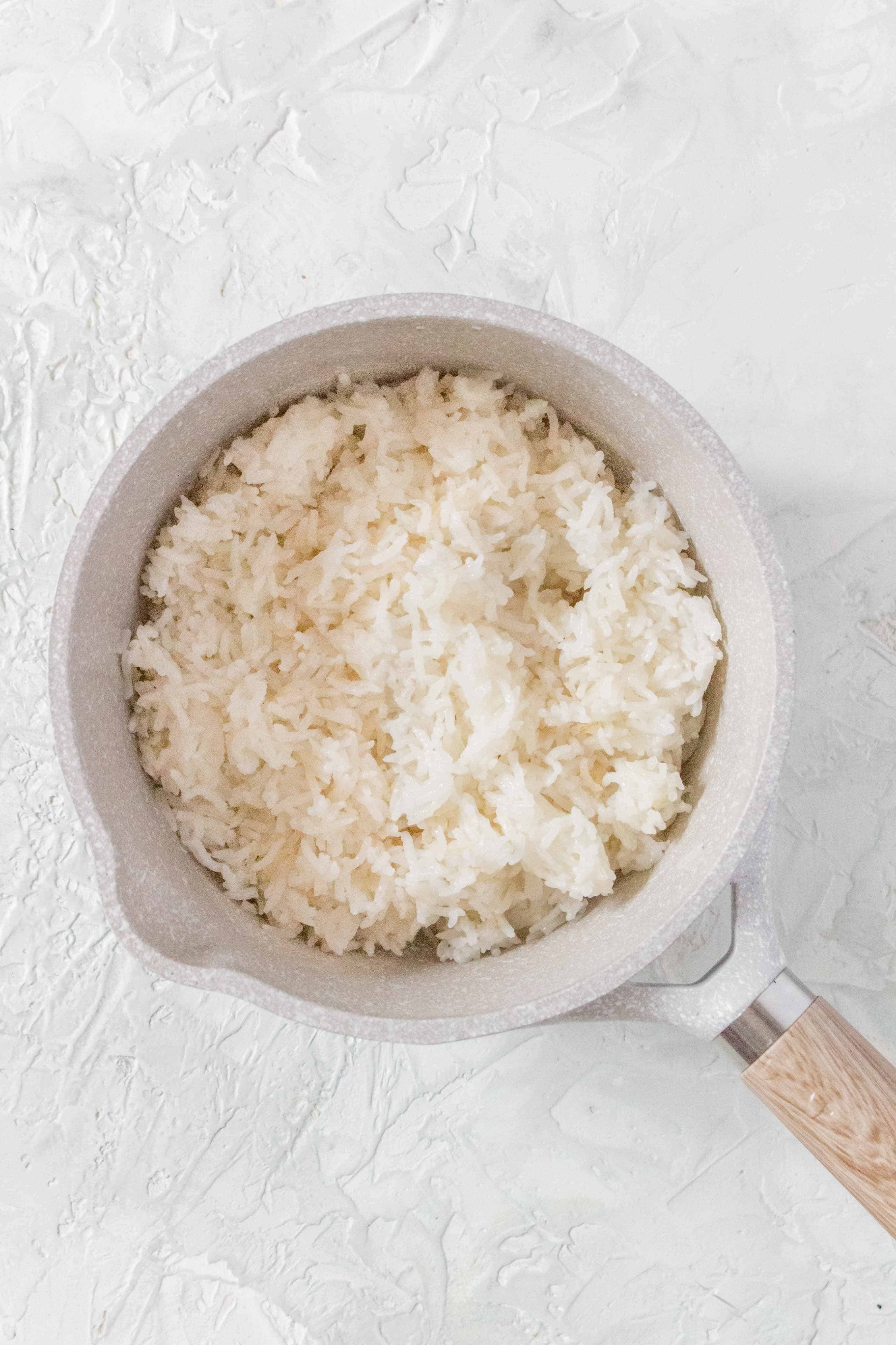 A small pot of coconut rice.