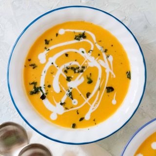 This Instant Pot Thai Carrot Sweet Potato Soup is the perfect mix of sweet with a hint of heat. Super quick and easy to make, you're going to want to make this regularly!