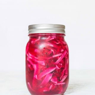 Need some pickled cabbage quickly? Here's an easy Quick Pickled Cabbage recipe!