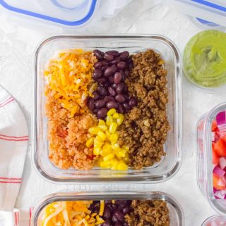 This easy and healthy Quinoa Taco Bowl Meal Prep is perfect for meal prepping! Simple, filling, and delicious! 