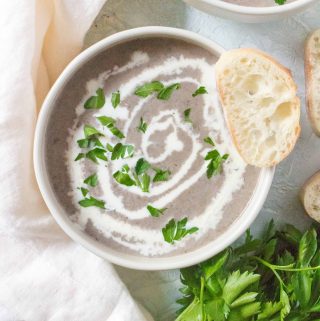 This easy Instant Pot Mushroom Soup is the perfect soup to warm you up on a cold day or as a side dish to compliment your main dish. Flavourful, rich, and loaded with mushroom, this pressure cooker mushroom soup is comfort in a bowl!