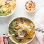 This Instant Pot Thai Inspired Chicken Noodle Soup is the perfect bowl of soup to warm up to!