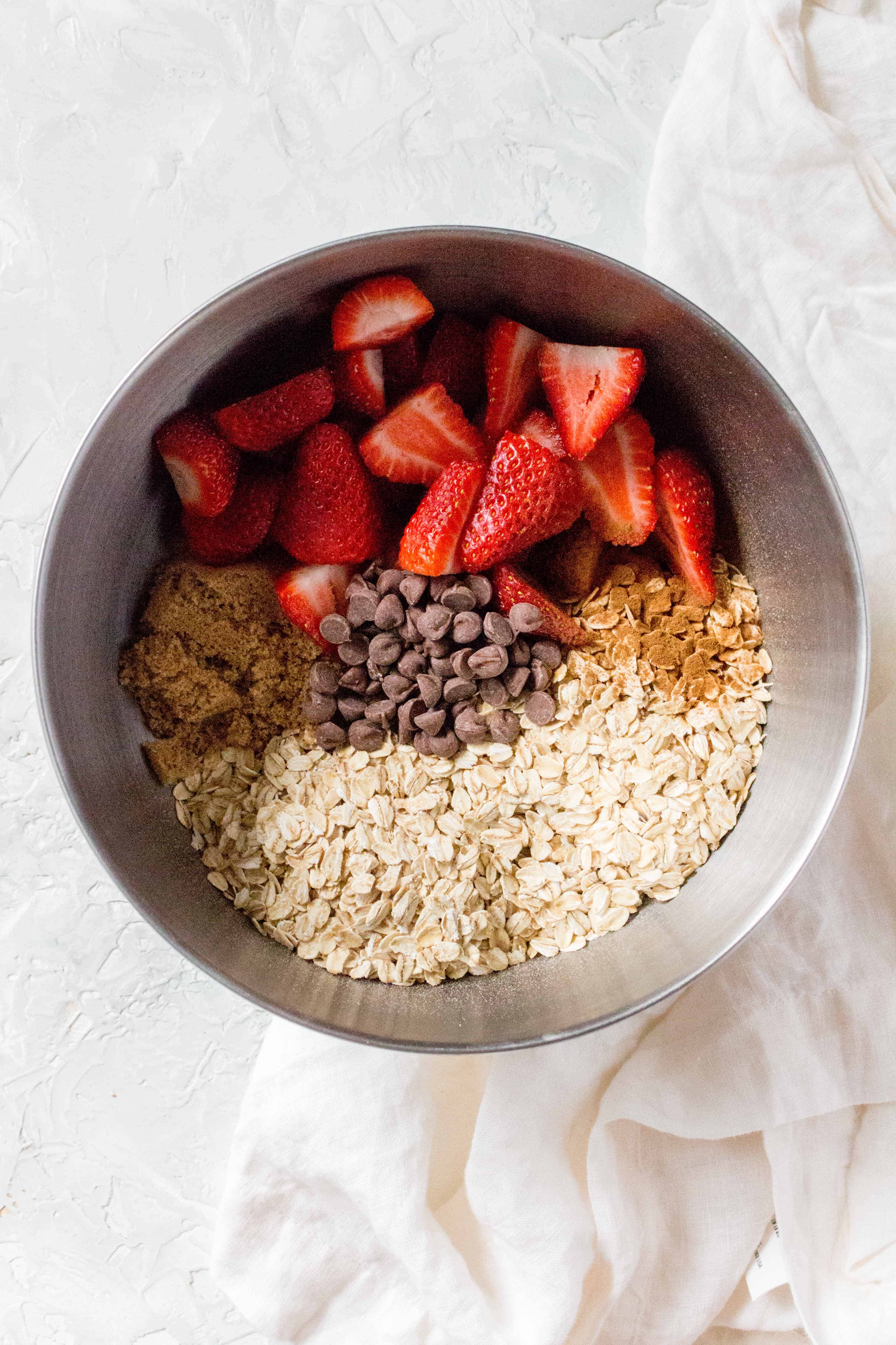 Strawberry with Chocolate Oatmeal Bake