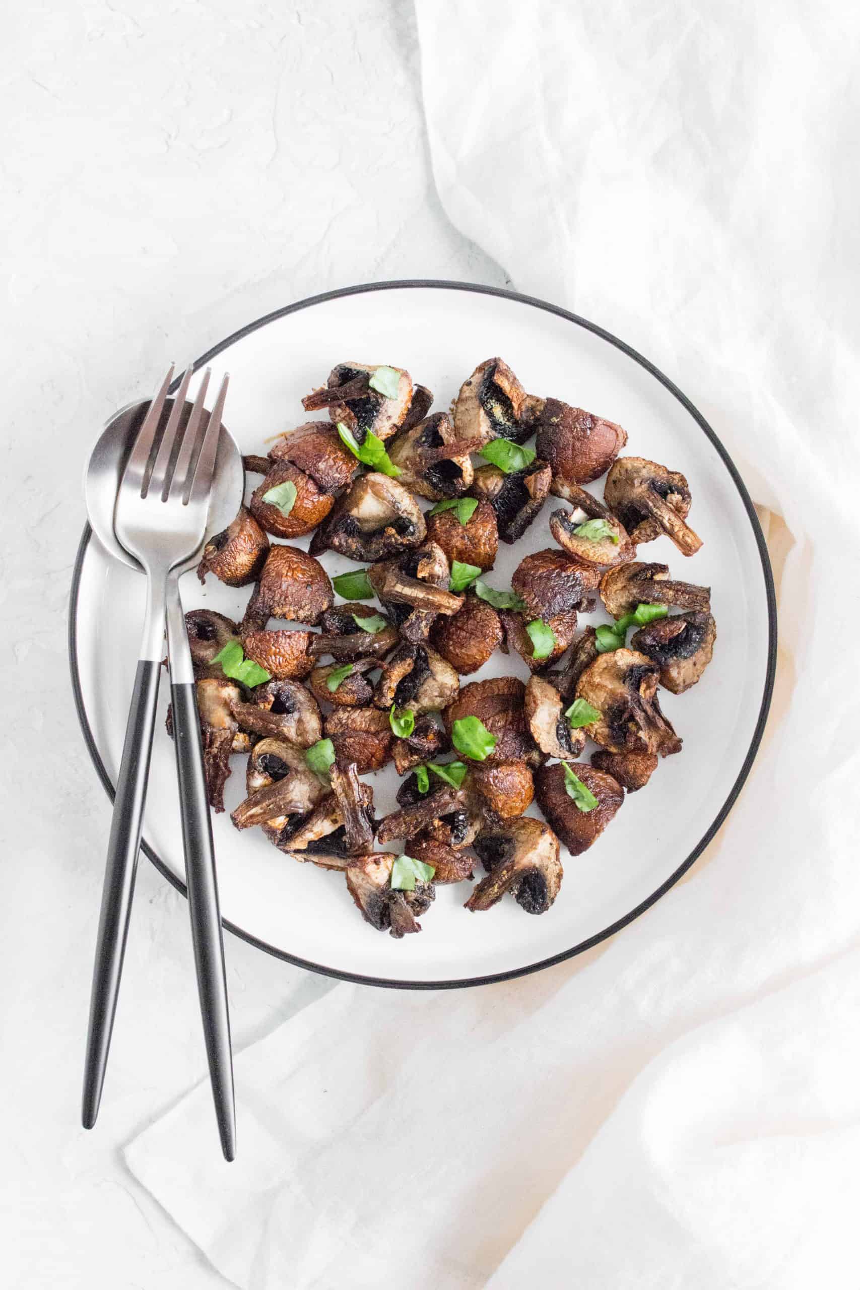 Roasted Mushrooms cooked in the Air Fryer