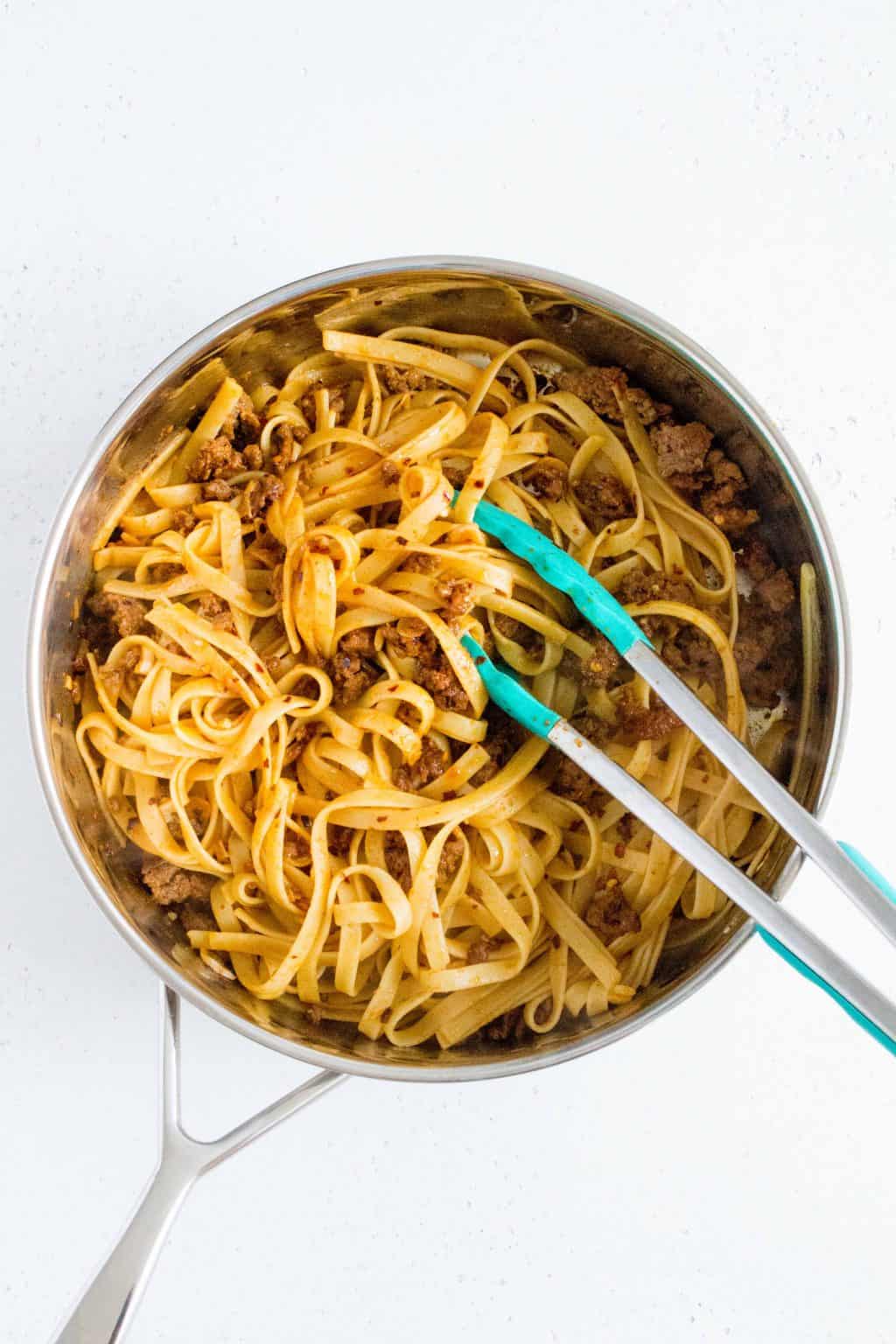 Spicy Soy Garlic Butter Noodles with Beef