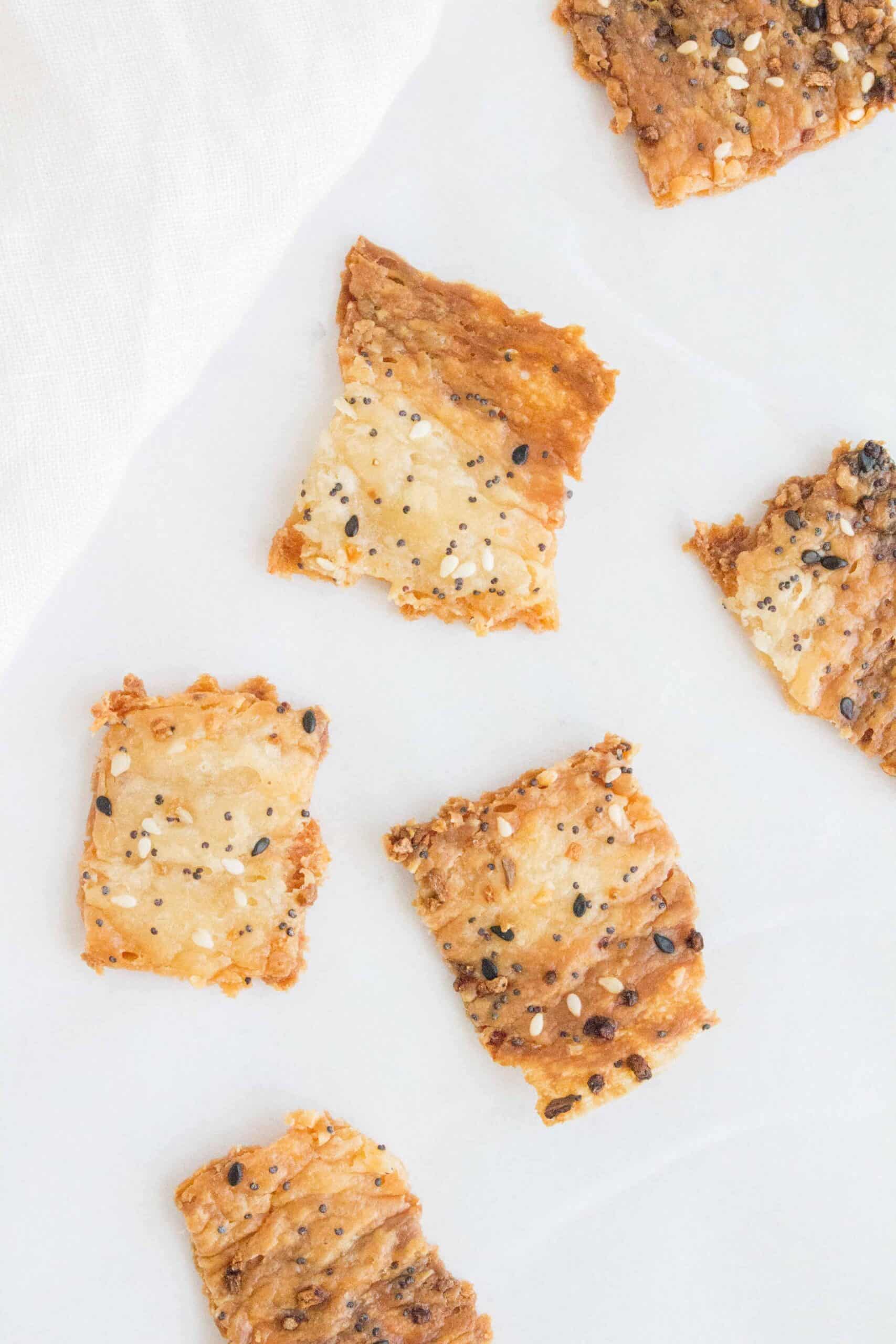 These thin and crispy Everything But The Bagel Sourdough Discard Crackers are the perfect solution to your sourdough discard!