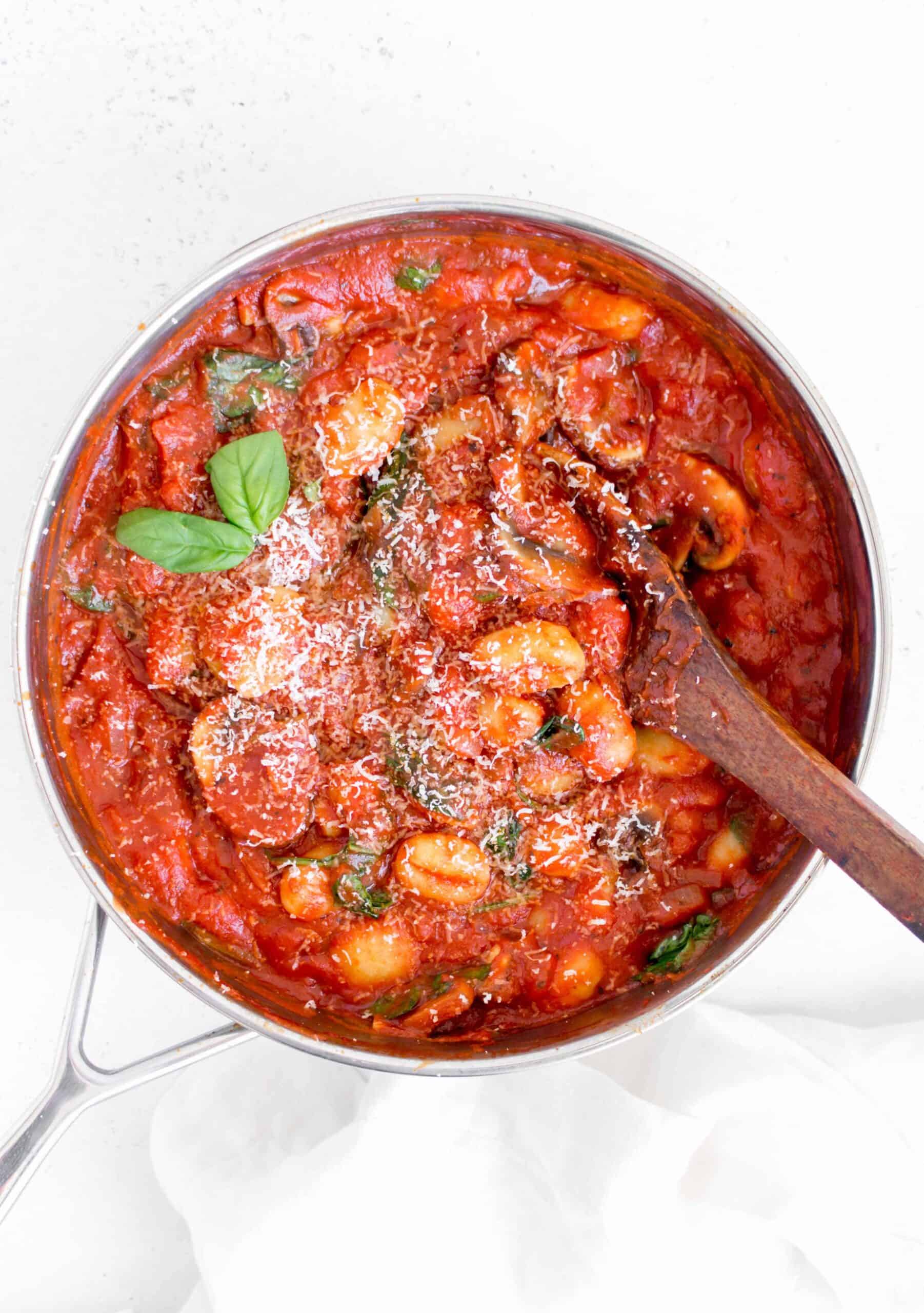 Gnocchi in Tomato Sauce with Mushrooms