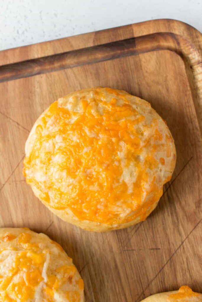 top down view of cheddar cheese buns