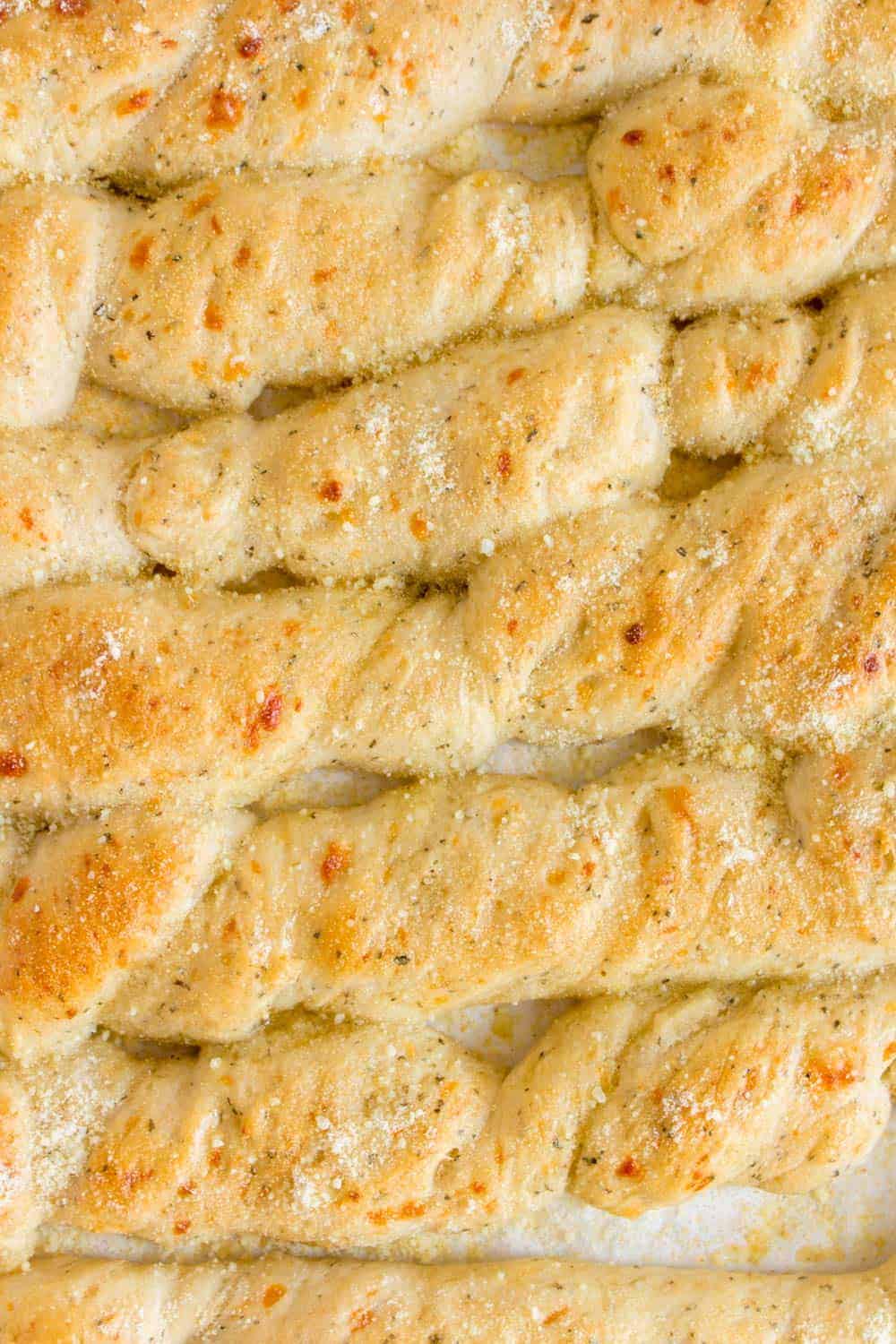 soft breadsticks close up