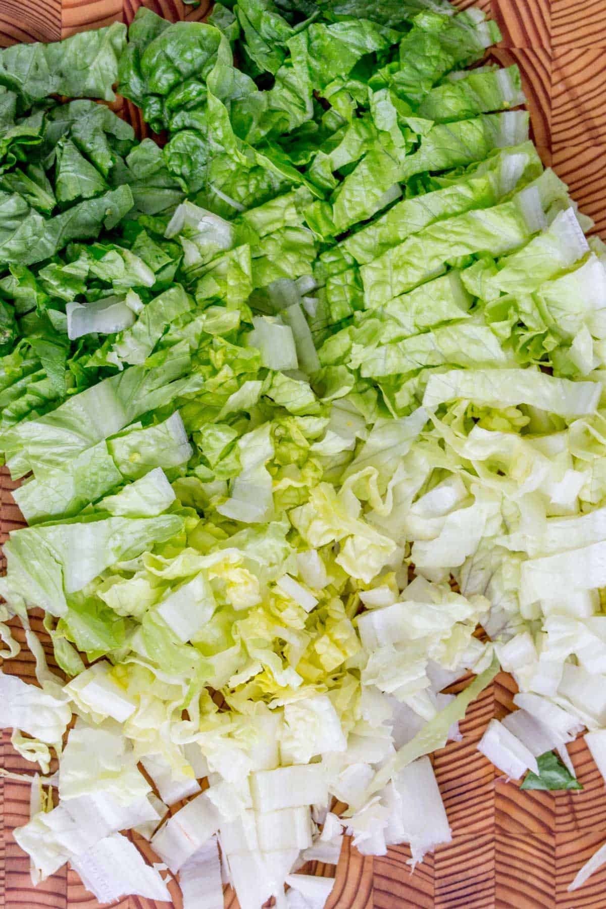 diced romaine lettuce.