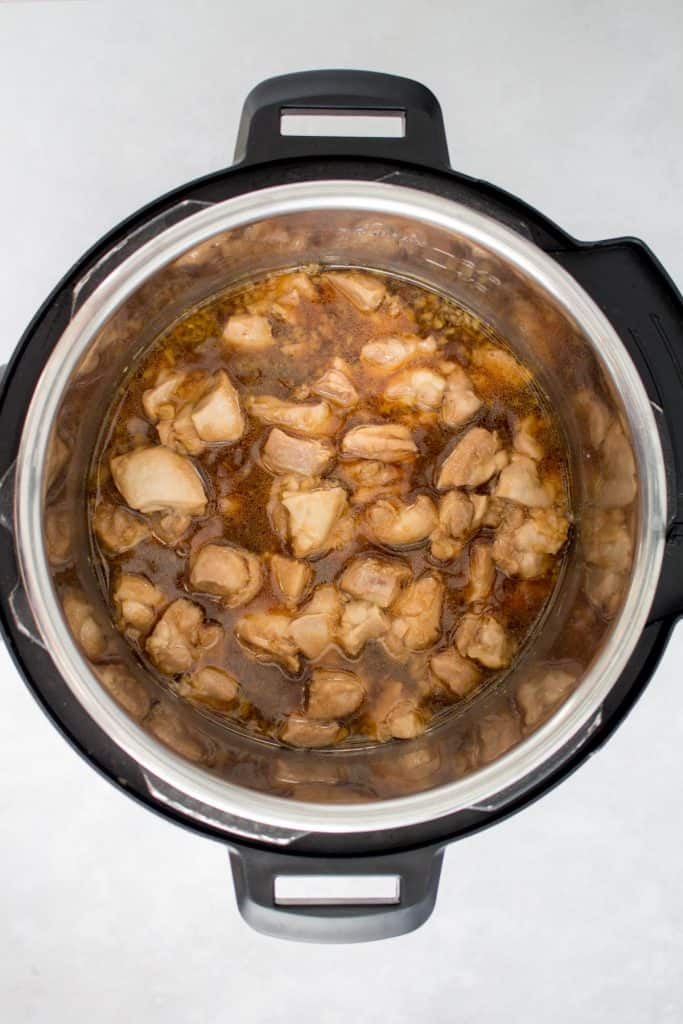 cooked chicken in an instant pot.