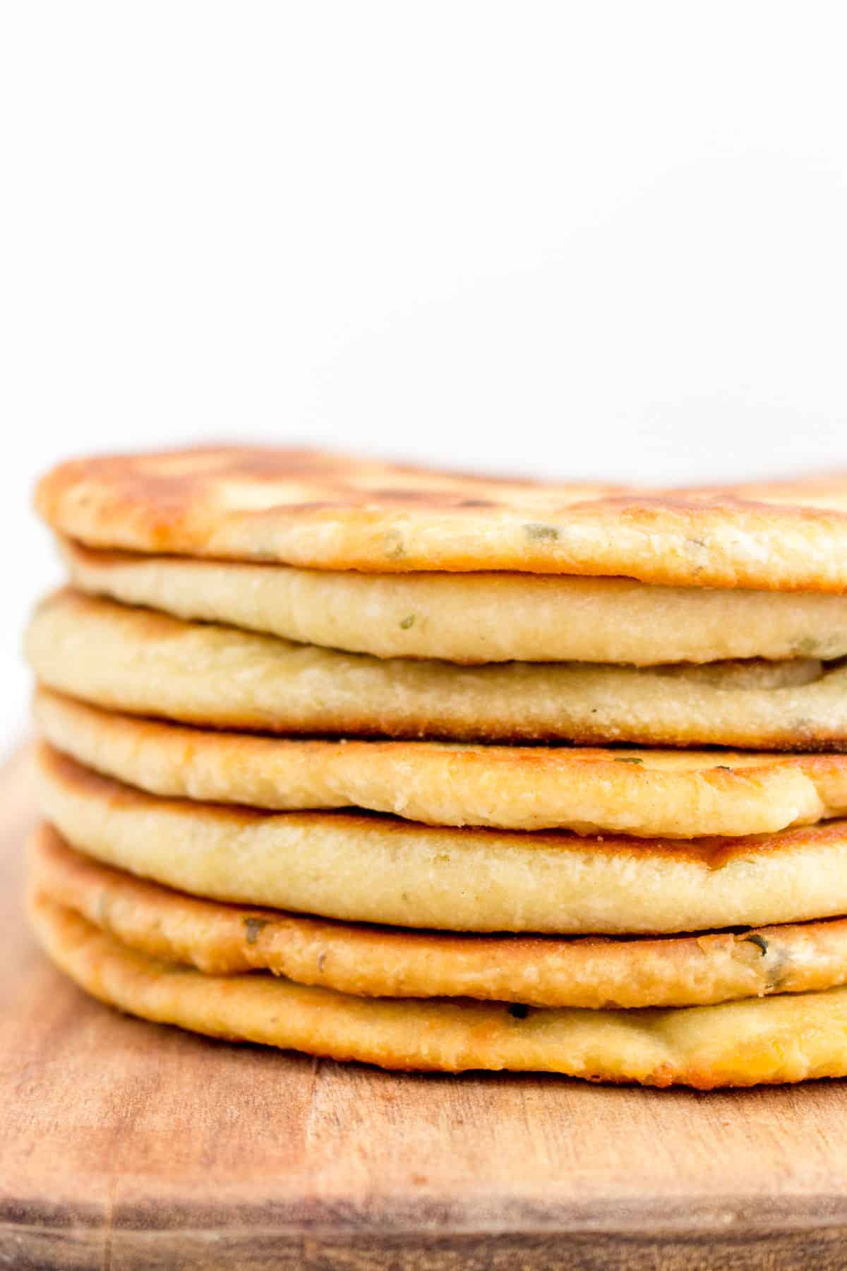 Stack of flatbread.