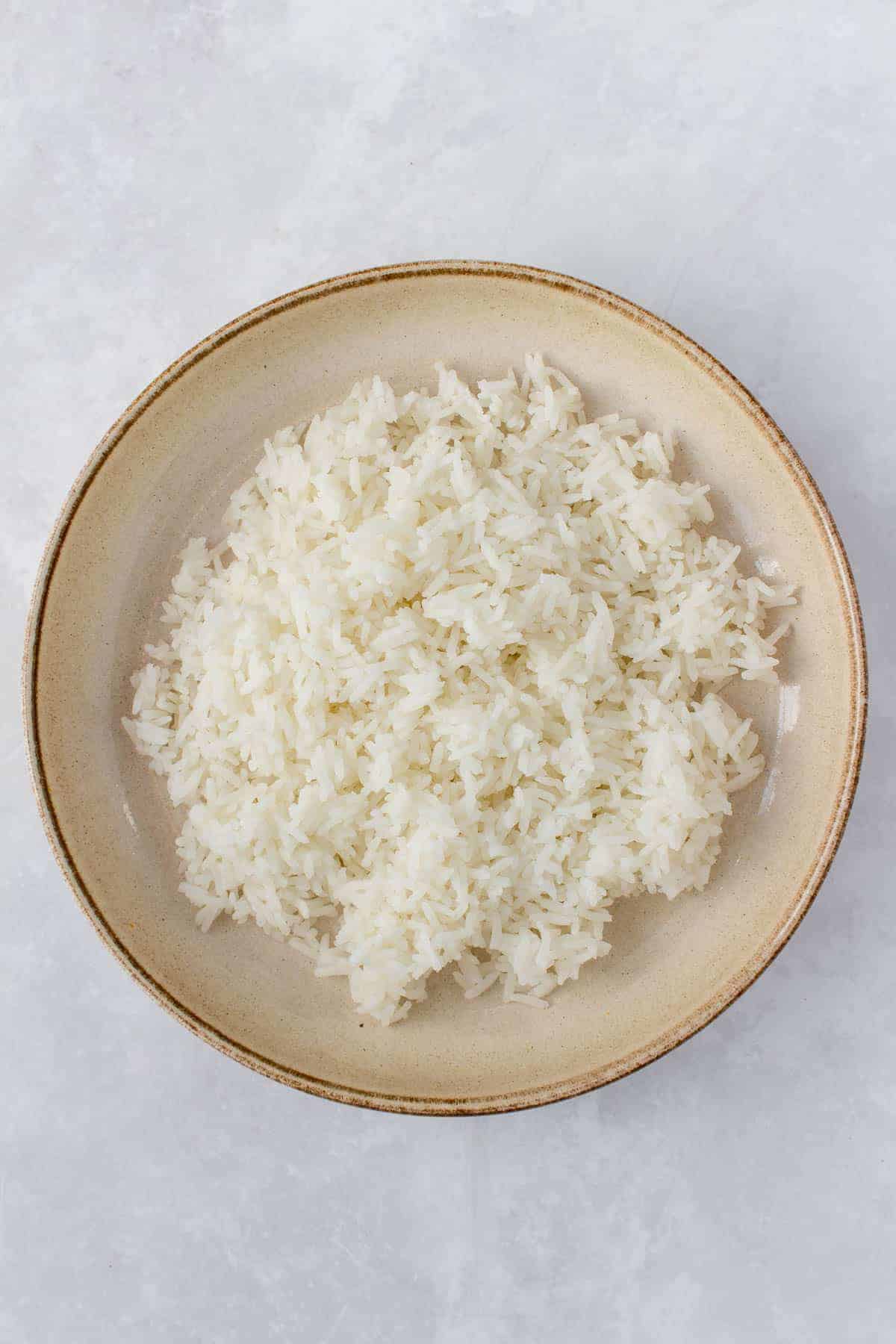 A plate of jasmine rice.