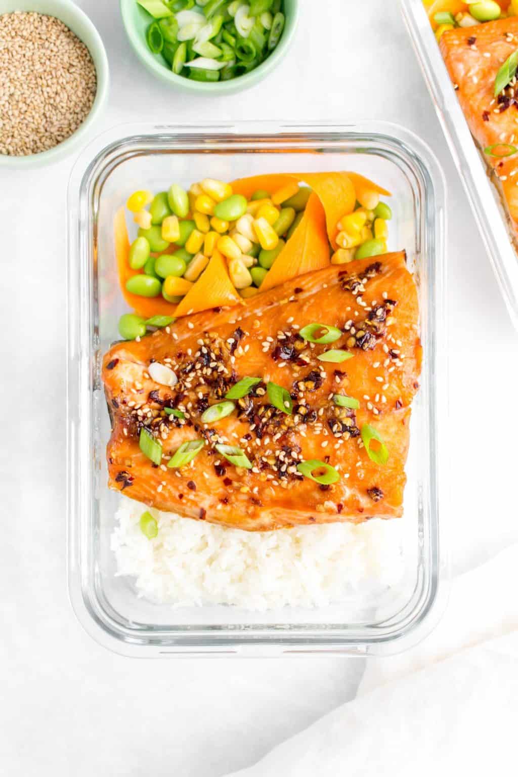 Sweet Chili Salmon Meal Prep | Easy Salmon Meal Prep
