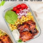 Turn this Honey Chipotle Chicken into a salad or a rice burrito bowl. This juicy stove top chicken is so easy to make. Perfect for a quick weeknight dinner or as a meal prep!