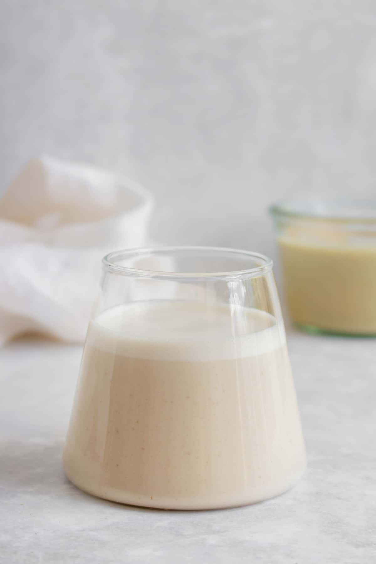 A cup of cashew milk.