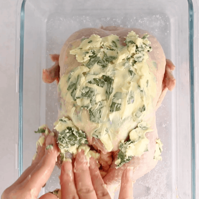 Garlic Herb Butter Roasted Chicken in a Dutch Oven (Dutch Oven Chicken)