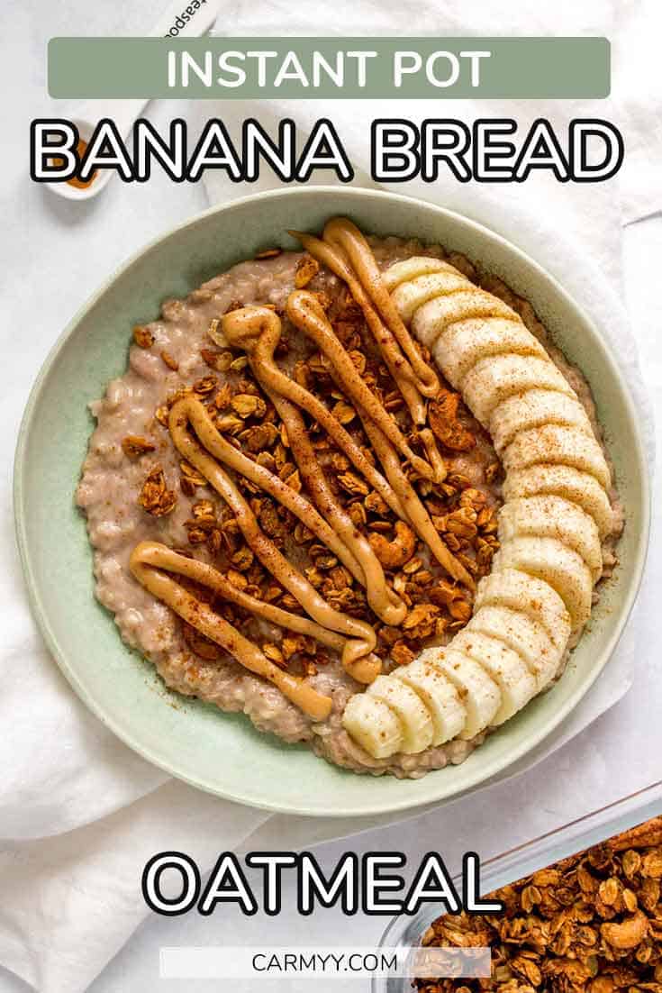 Instant Pot Banana Bread Oatmeal Meal Prep and Freezer Friendly