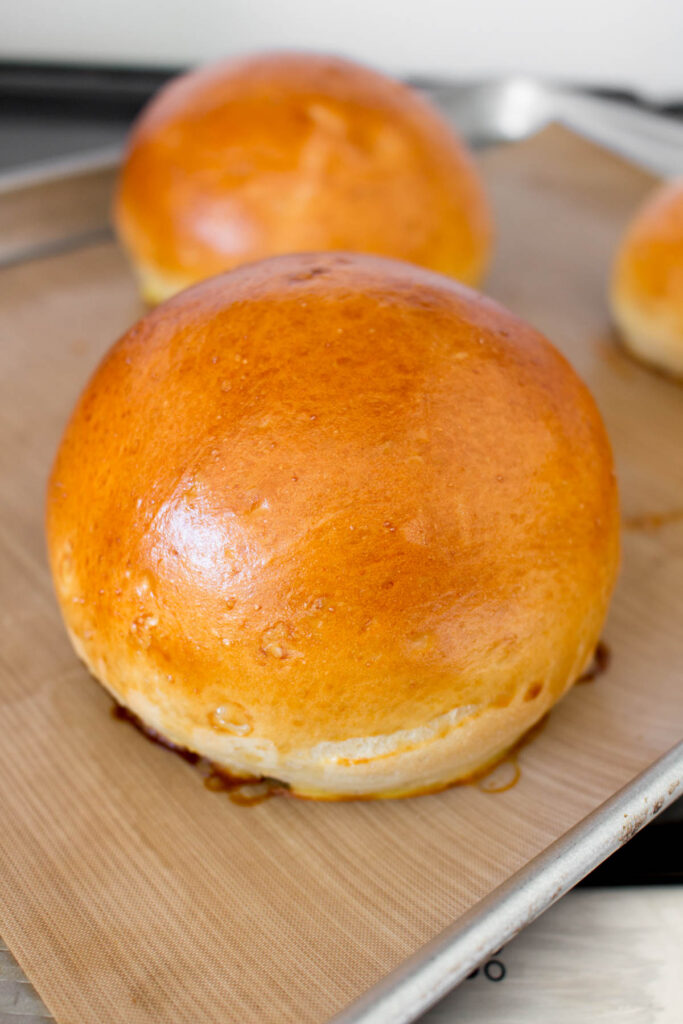 A baked bread bun.