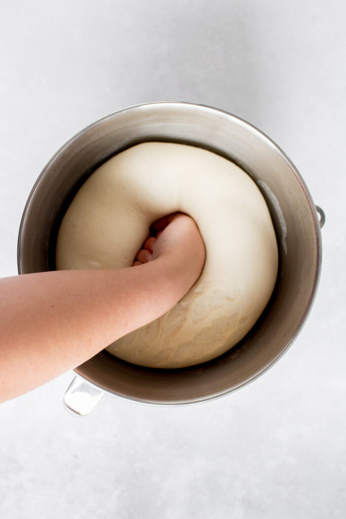 Dough punched down.