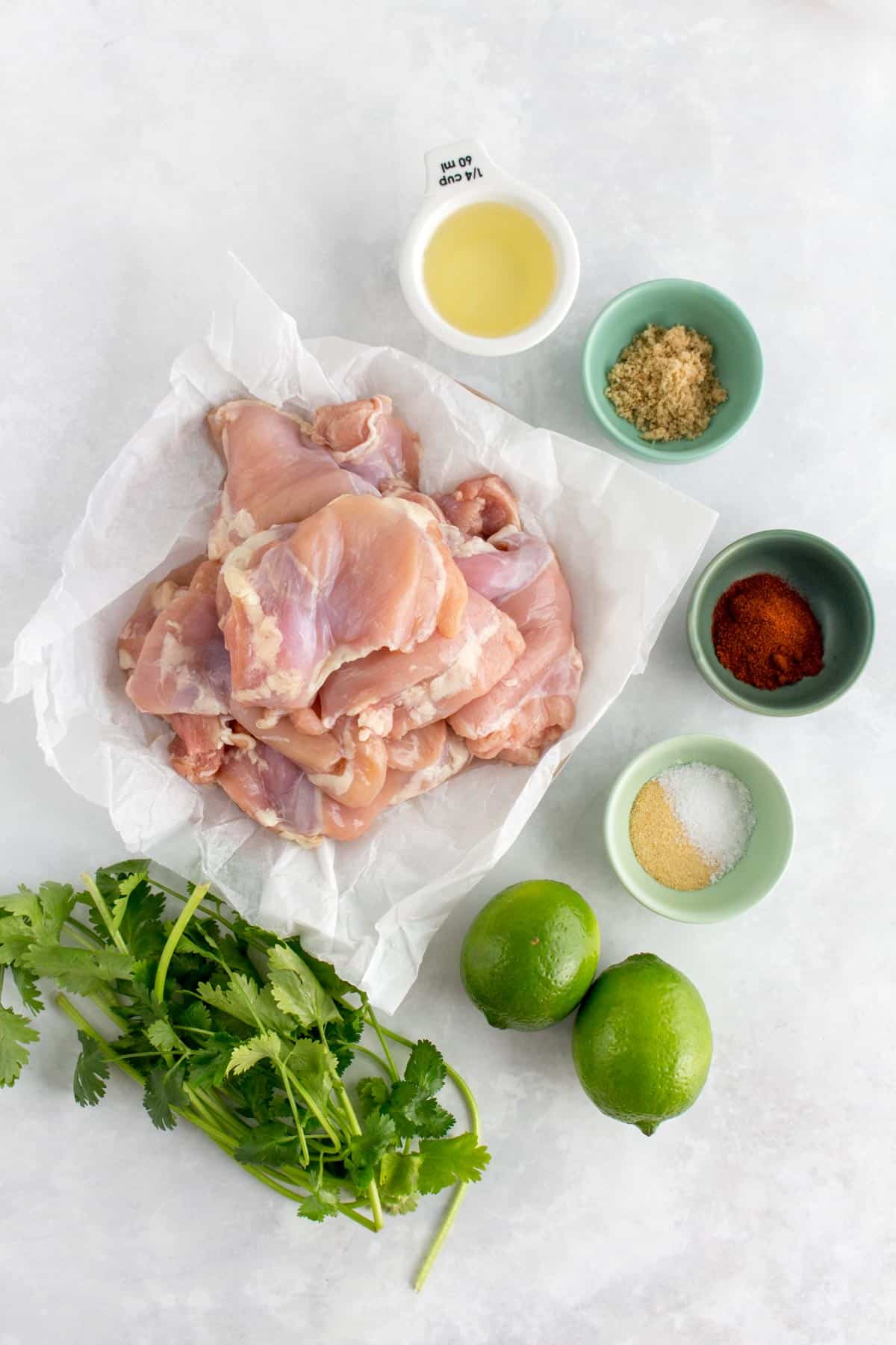 Ingredients needed to make chipotle lime chicken.