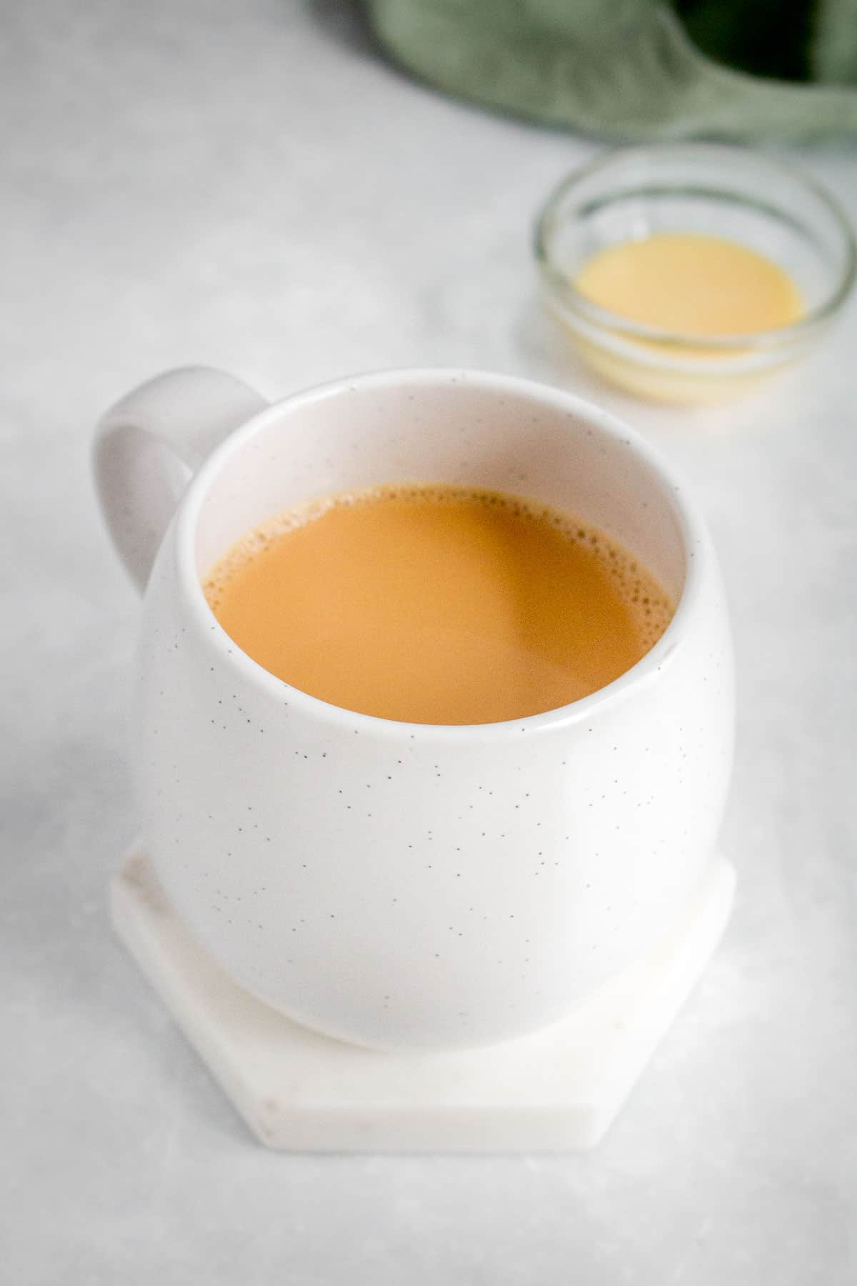 A mug of hong kong milk tea.