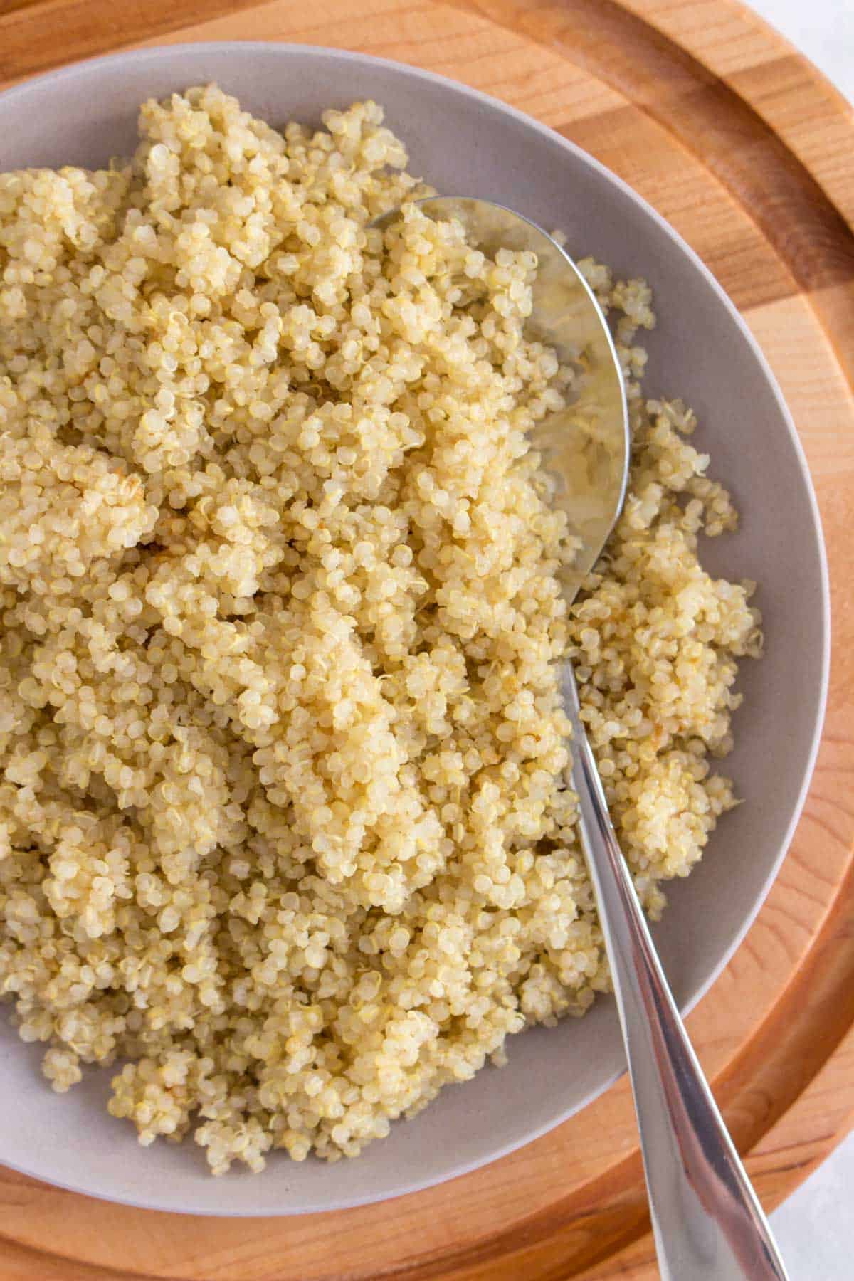 Close up of a plate of quinoa.