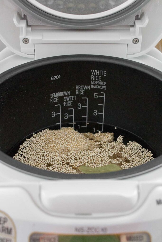 Quinoa in a rice cooker.
