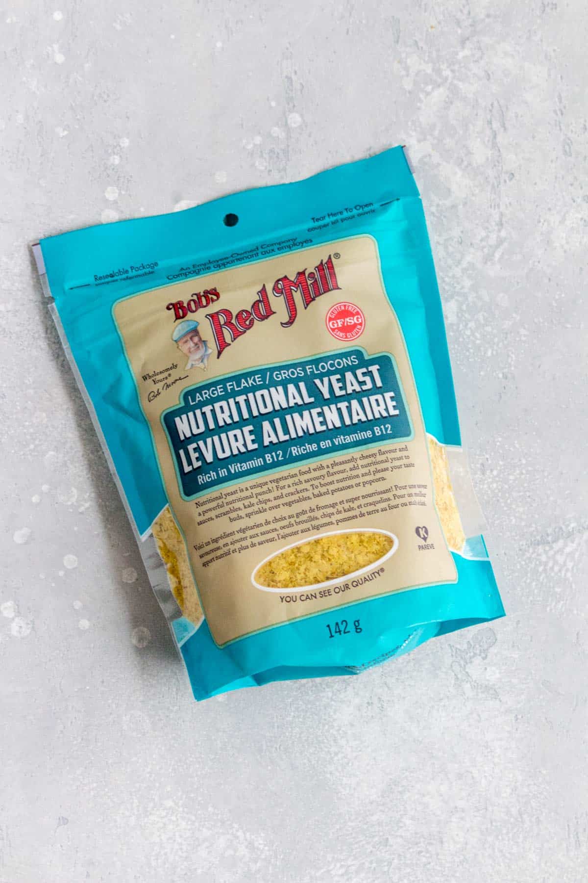 Bag of nutritional yeast.