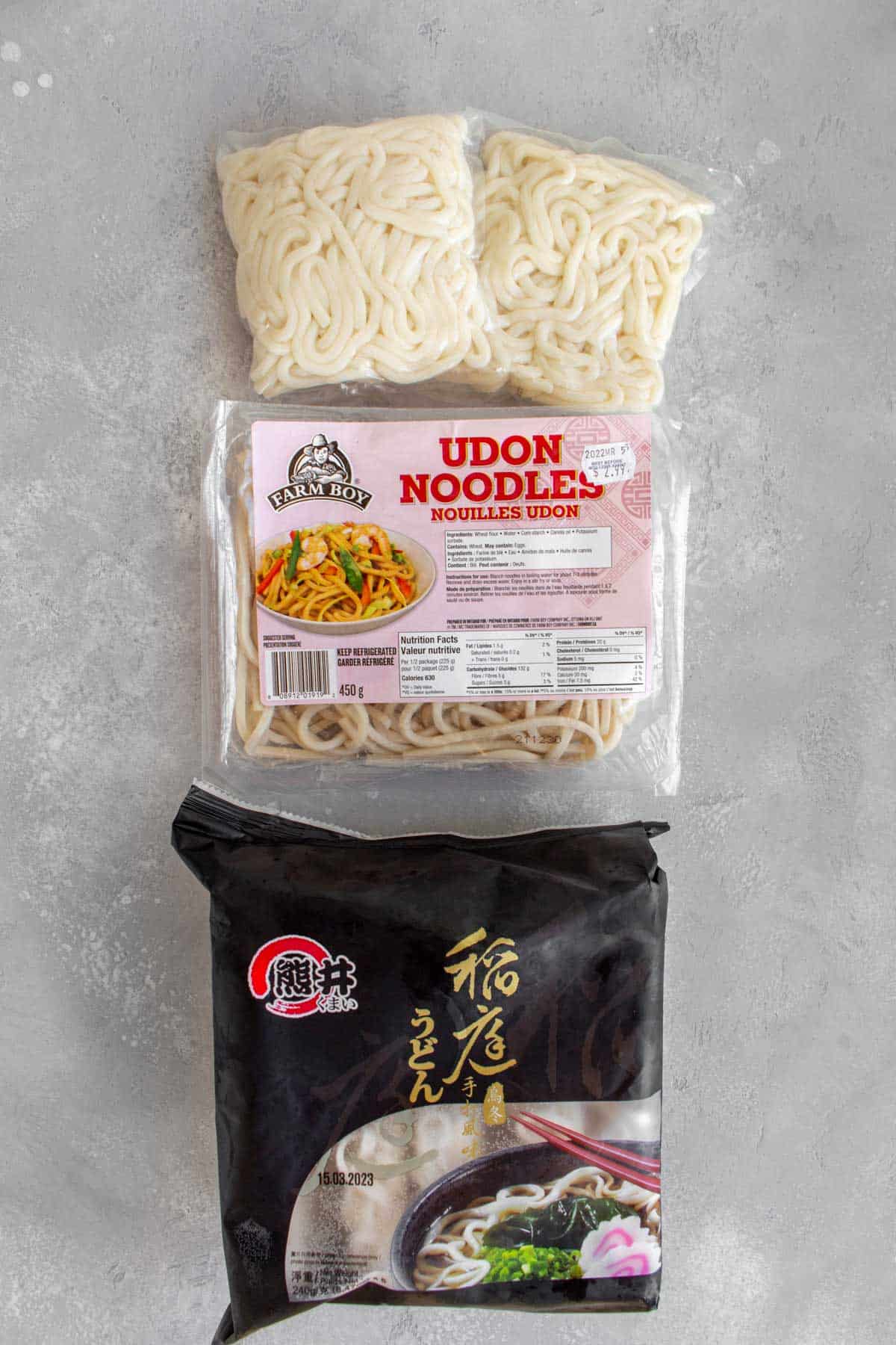 Types of udon.