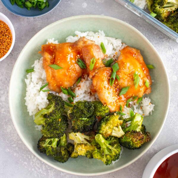 Sheet Pan Chicken Thighs and Broccoli with Sriracha Glaze Carmy