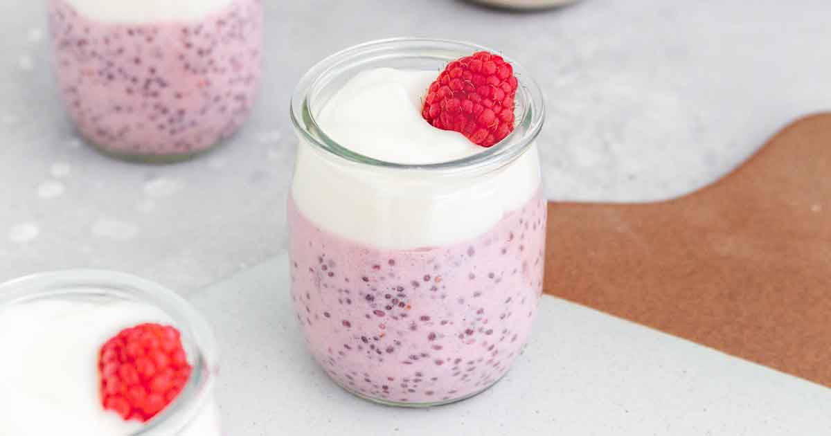 Raspberry Chia Pudding | Meal Prep + Freezer Friendly