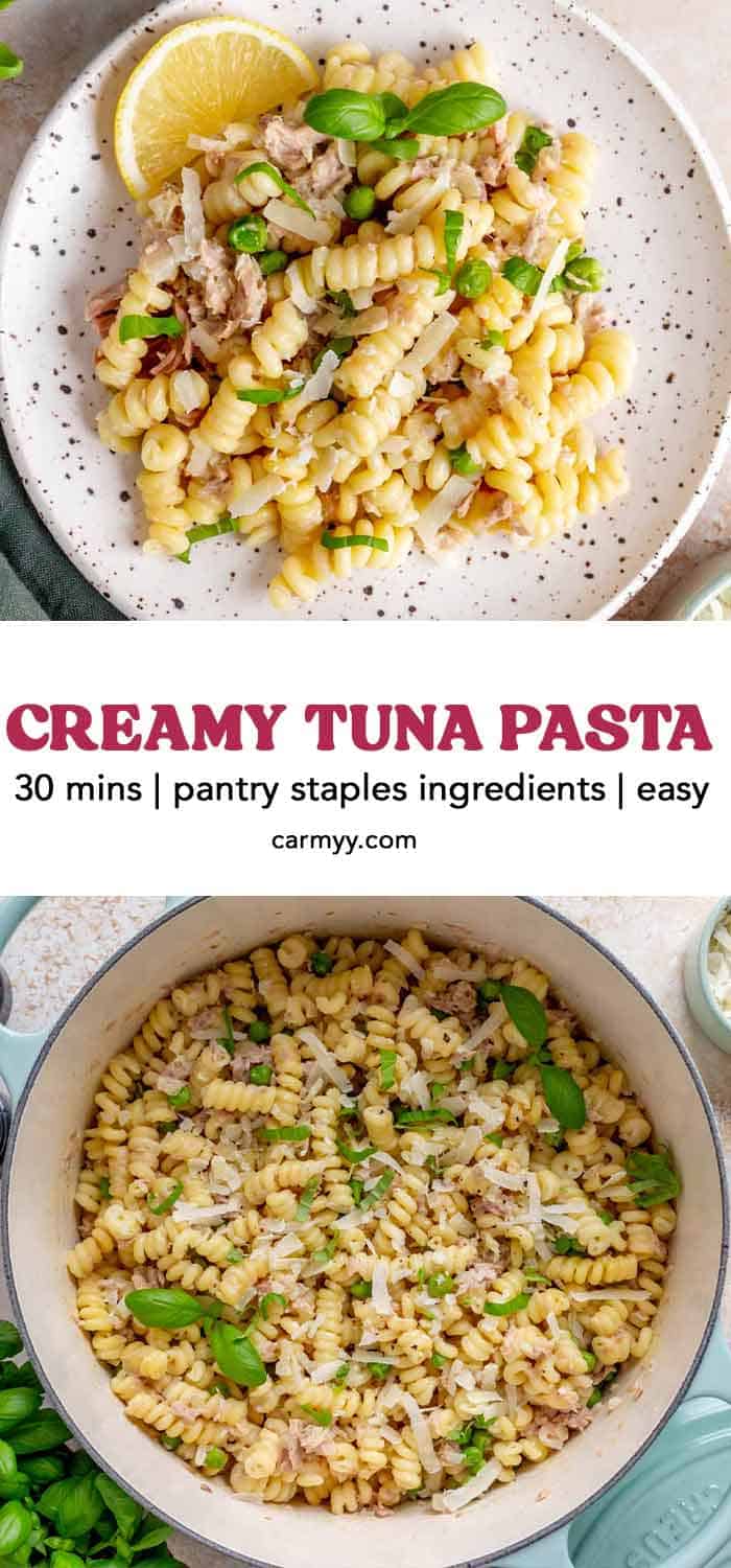 Creamy Tuna Pasta Carmy Easy Healthy Ish Recipes Creamy Tuna Pasta Pin 