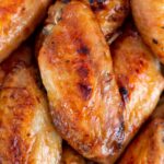 Crispy chicken wings that were wet brined and baked.