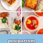 Postpartum freezer meal prep round up.